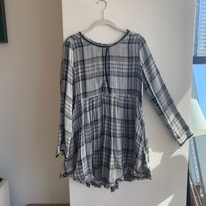 Gray, flannel mini dress (Free People, size S)